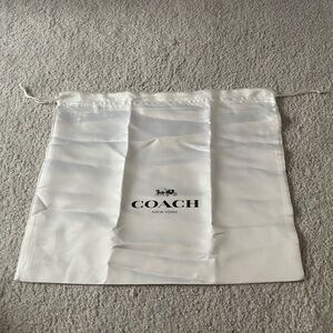 BNWOT Coach White Drawstring Dust Bag